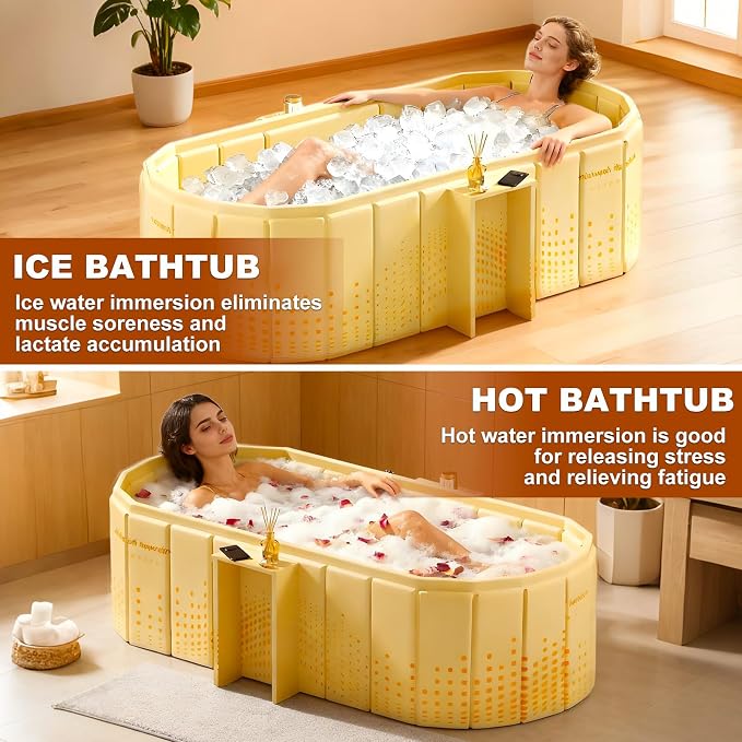 Portable Bathtub for Adult 47" Large Collapsible Cold Plunge Bathtub Foldable - Image 8