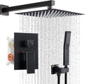 Shower Faucet Set, Wall Mount 10 Inch Square Rainfall Shower Head and Handle by IUERASD