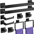 10-Pieces Towel Racks for Bathroom, Matte Black Bathroom Accessory Set by LckpptInc