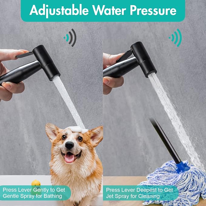 BARROCK Handheld Bidet Sprayer for Toilet, Stainless Steel Metal Made Baby - Image 3