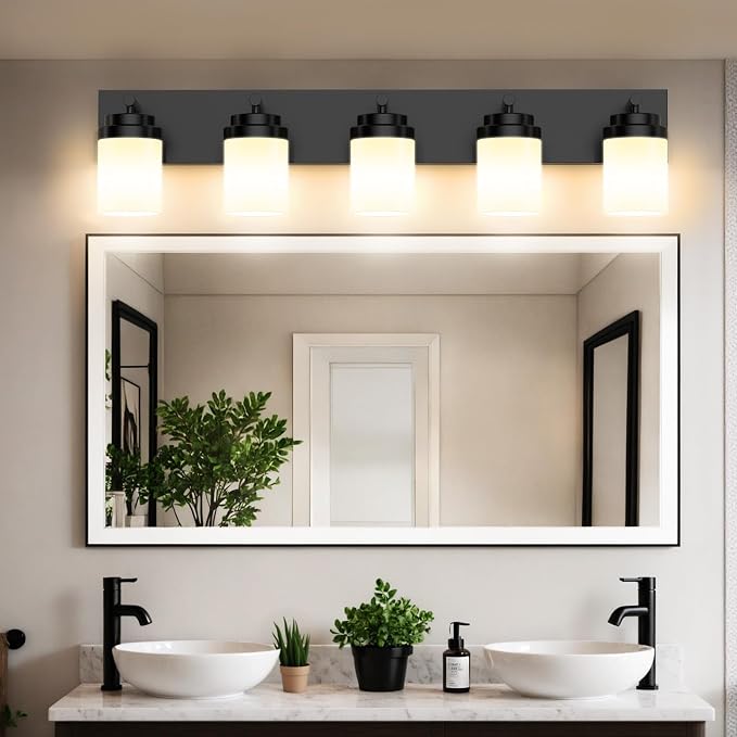 IZORRO Bathroom Vanity Light Fixture, 5-Light 36 Inch Matte Black Bathroom - Image 7