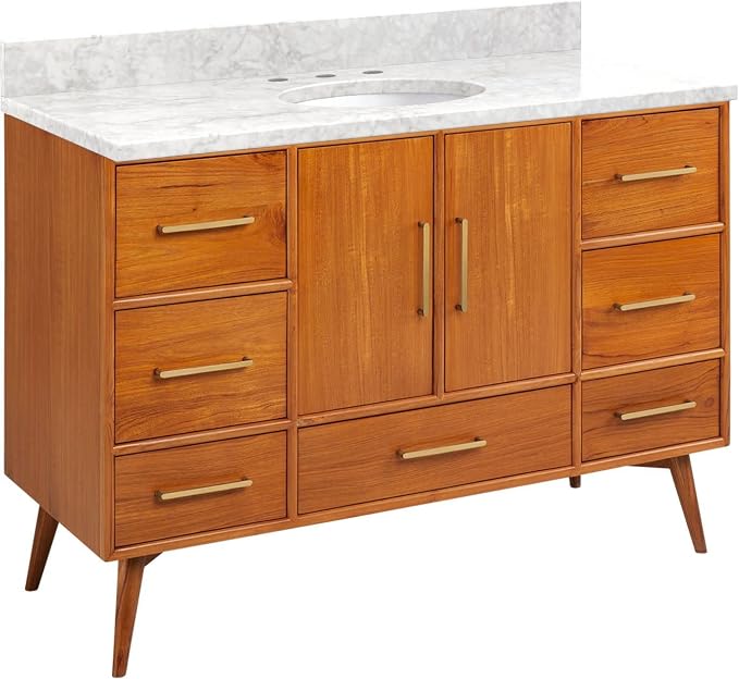 Signature Hardware 953363-48-UM-8 Novak 48" Freestanding Teak Single Basin - Image 3