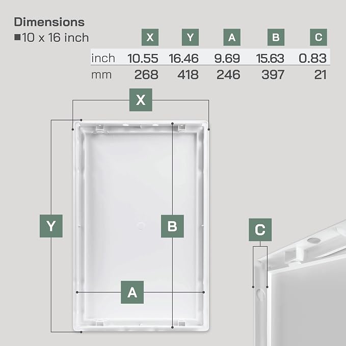 Vent Systems White ABS Plastic Access Panel 10 x 16 Inch - Image 2