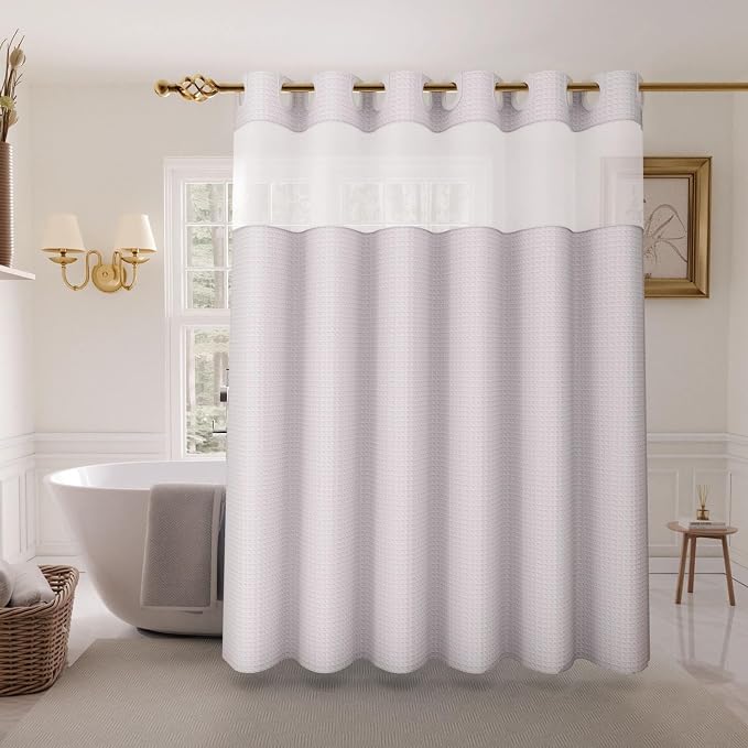 Inhousolu No Hook Shower Curtain by INHOUSOLUHOMEDECOR