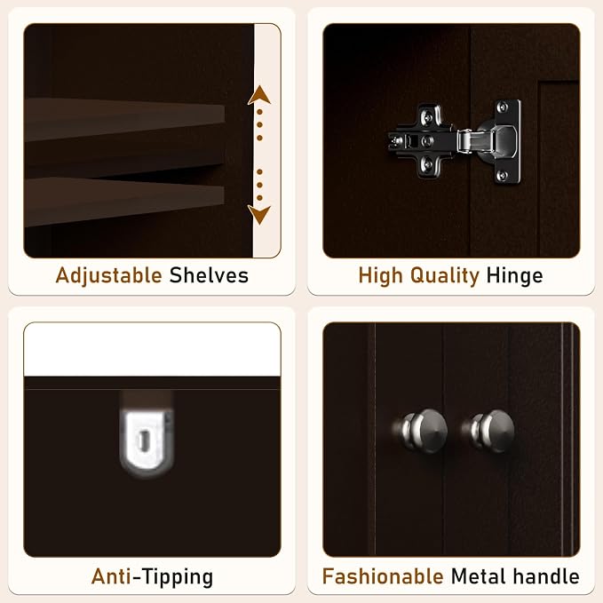 Over The Toilet Storage Cabinet, Behind Toilet Bathroom Organizer - Image 4