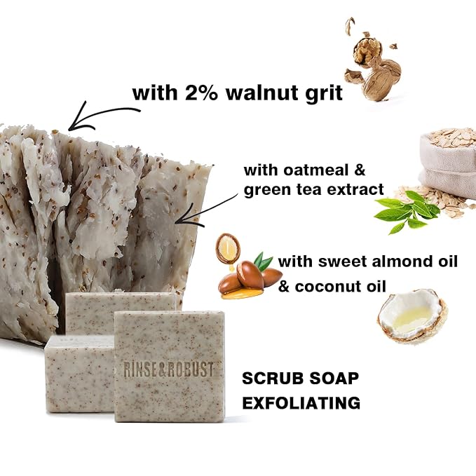 Rinse & Robust Mens Natural Bar Soap 6Pcs Handmade Cleansing Soap Bar Set - Image 8