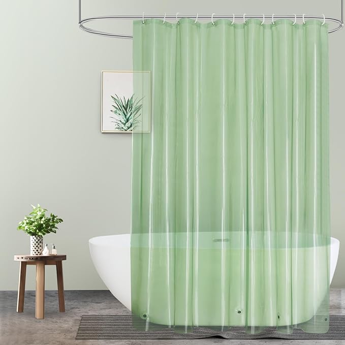UFRIDAY Green Clear Shower Curtain Liner 72 x 72 inches, Pastic Standard Shower by UFRIDAY