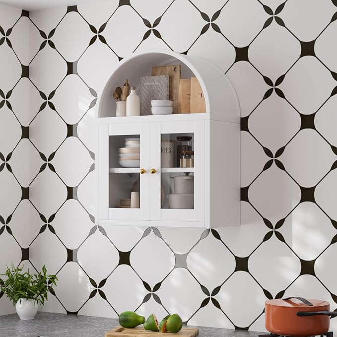 Metal Arched Wall Cabinet, Bathroom Wall Mounted Cupboard, Modern Arched - Image 8