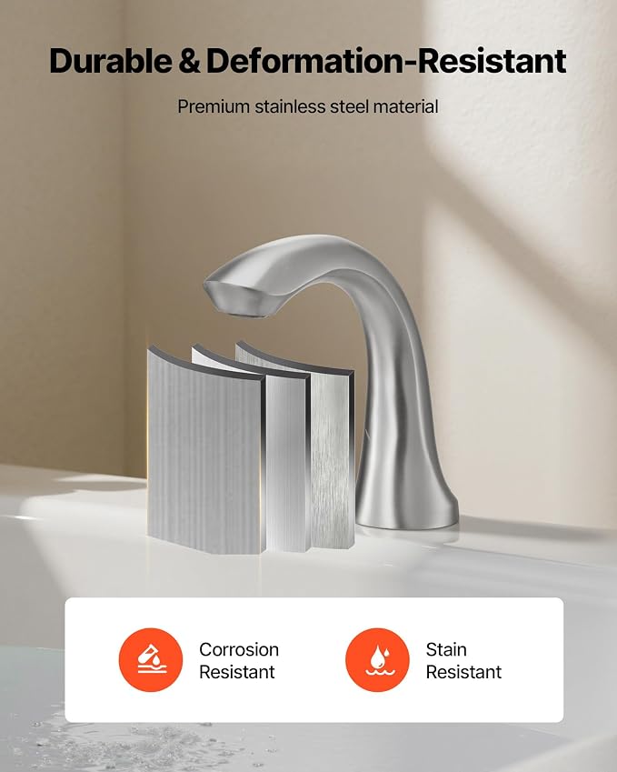 VEVOR Roman Tub Faucet, 3 Hole Waterfall Bathtub Faucet, Gooseneck Bath Tubs - Image 4