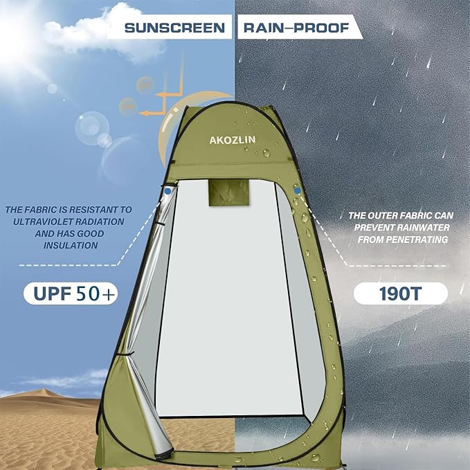 AKOZLIN Portable Pop Up Shower Tent Instant Privacy Dressing Changing Tent - Image 5