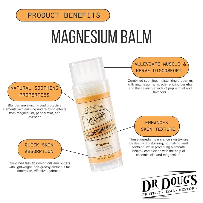 Dr. Doug's Magnesium Balm for Muscle & Nerve Relief – 2 oz Twist-Up Stick | - Image 9
