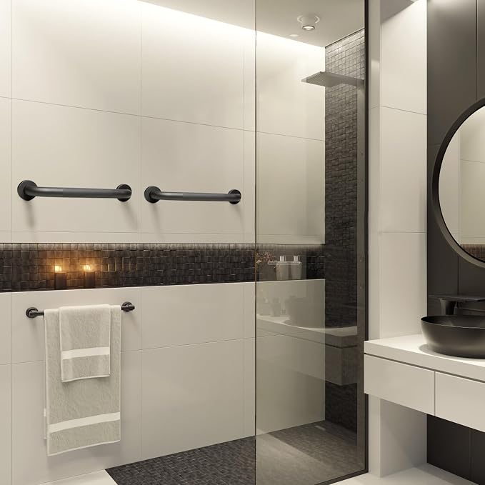 Shower Grab Bar, 2 Pack 16 Inch Gray Bathroom Grab Bar, 1.25" Diameter 304 - Image 6