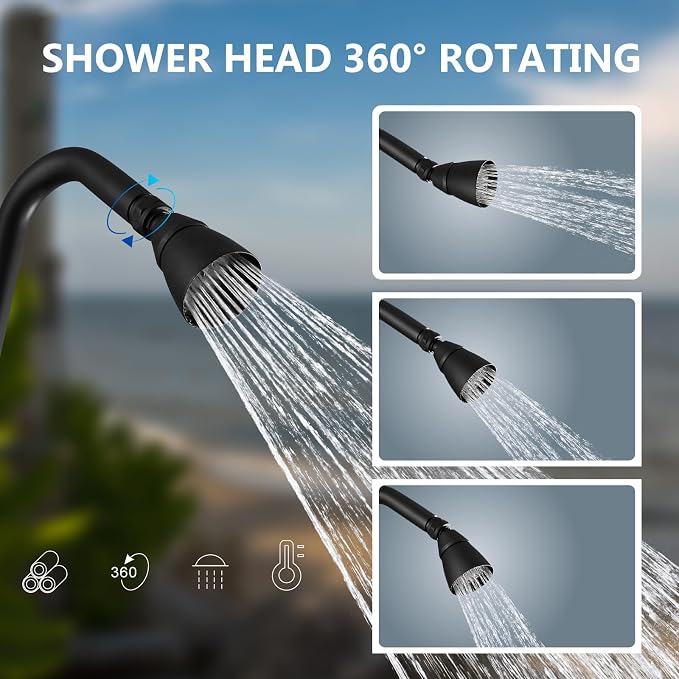 Aolemi Outdoor Shower Kit, Outdoor Shower Fixtures Faucet System - Image 4