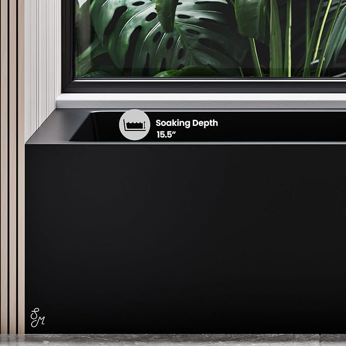 Voltaire 54 in. x 30 in. Acrylic Matte Black, Right-Hand Drain, Apron Bathtub - Image 4