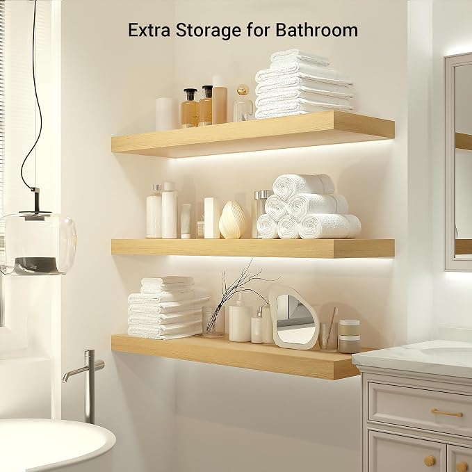 Heimlove 12 Inch Deep Floating Shelves, 48 x 12 inches Long Wall Shelf - Image 7