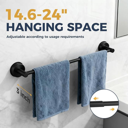14.6inch~24inch Towel Racks for Bathroom, Adjustable Suction Cup Towel Bar for - Image 2