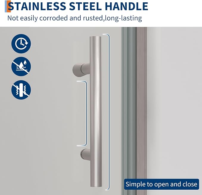 33.6-34.6" x 72" Frameless Shower Door - Image 6