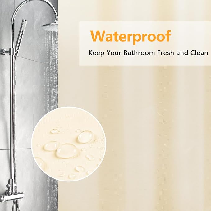 Waterproof Fabric Long Shower Curtain Liner - Image 4