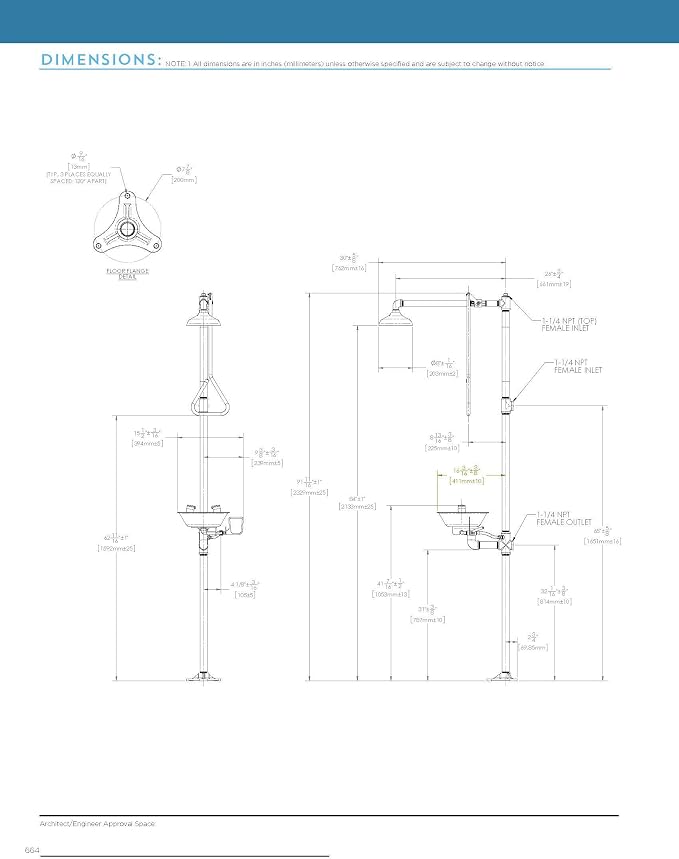 Speakman SE-693 Traditional Series Combination Emergency Eyewash and Shower - Image 4
