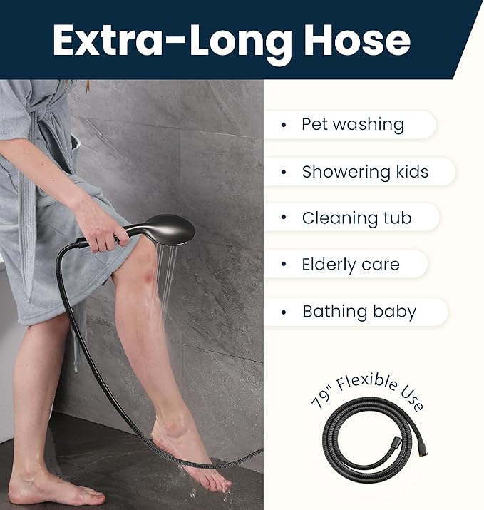 BRIGHT SHOWERS Shower Hose For Hand Held Shower Heads, 79 Inches Cord Extra - Image 5