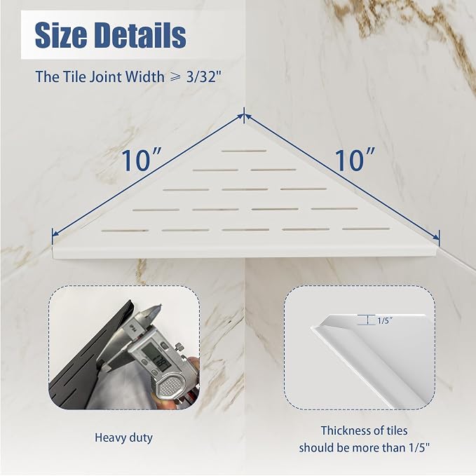 Neodrain 10 Inch Golden Corner Wall Shelf Set of 2, Floating Corner Shelves - Image 2