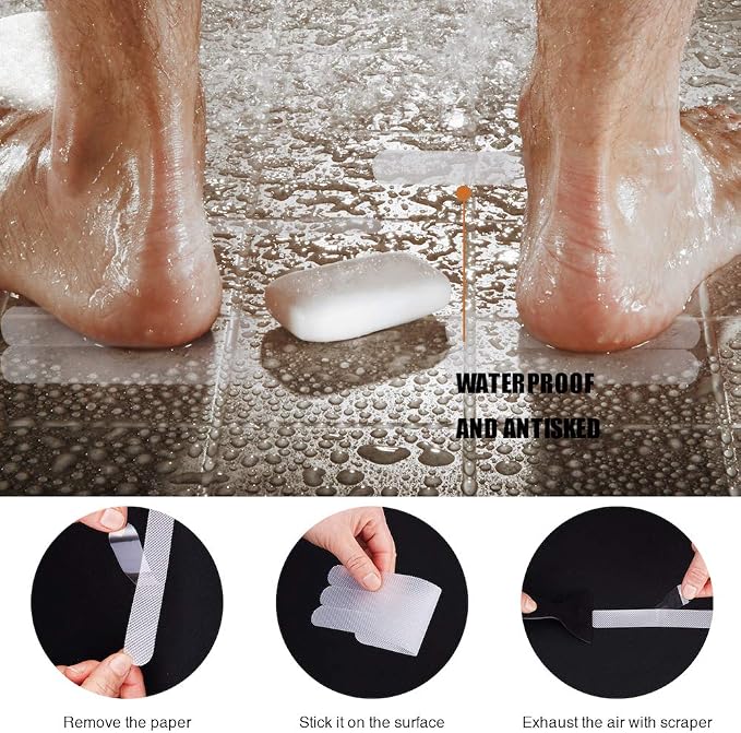Anti Slip Shower Stickers 24 PCS Safety Bathtub Strips Adhesive Decals - Image 4