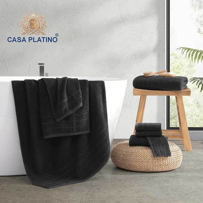 Casa Platino 100% Mercerized Cotton Luxury Bathroom Towels Set - Image 3