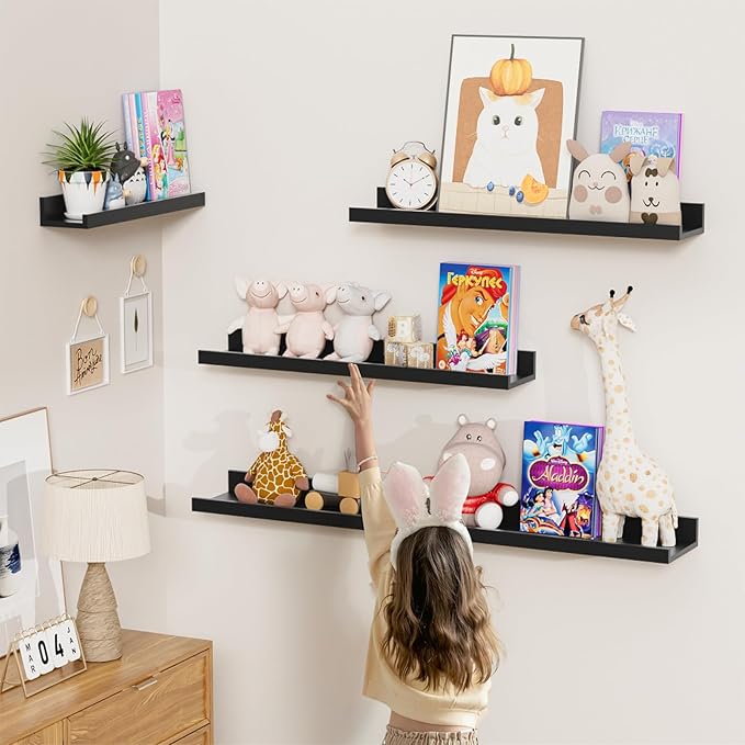 Heimlove Floating Shelves Set of 6, Display Shelf Organizer - Image 5