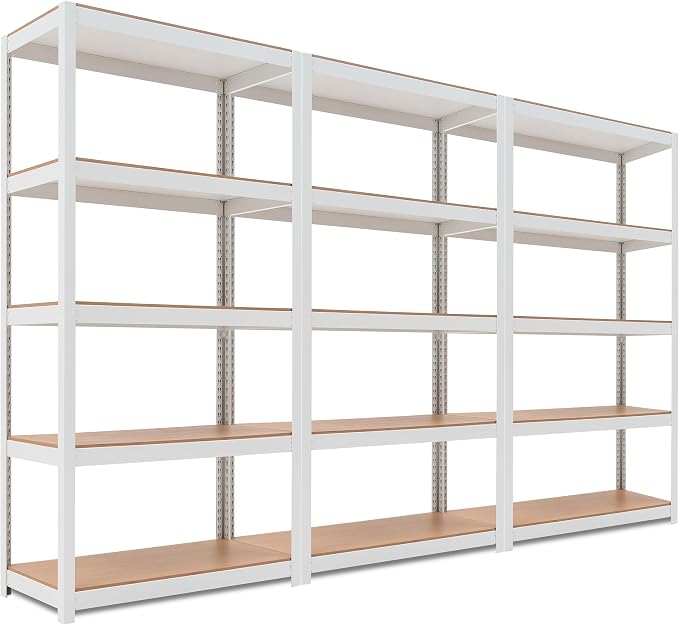 HOMEDANT House 5 Tier Laminated Metal Shelving Unit Adjustable Storage Utility by TheBestOrganizingSolution