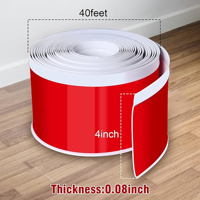Vinyl Baseboard Molding Trim 4 Inch x 40 Feet Peel and Stick Baseboard Trim - Image 2