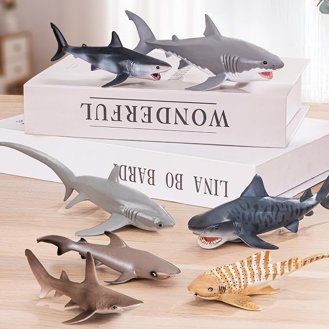 10PCS 5-8" Shark Toys for Toddlers, Large Sea Ocean Animals Bath Toys for Kids - Image 8