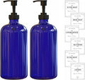 16 OZ Cobalt Blue Glass Soap Dispenser by SunrisePremium