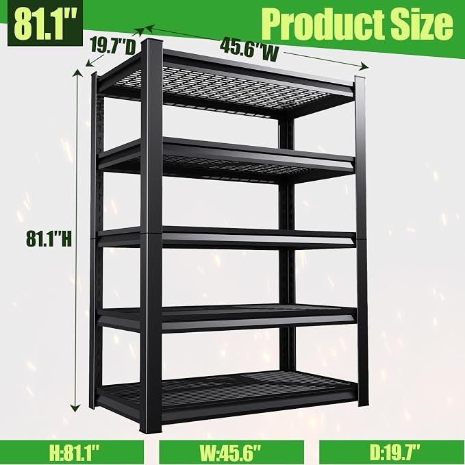 Garage Shelving, Heavy Duty Garage Storage Shelves, Metal Shelving Unit - Image 3