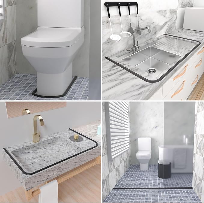 Duzzy 118 Inch Collapsible Shower Water Dam, Shower Threshold Water Stopper - Image 6
