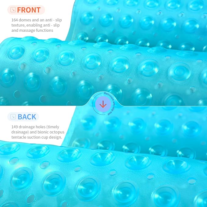 Anti-Slip Bathtub Shower mat, 20.8×20.8（Approximately 53×53cm） inch Soft - Image 2