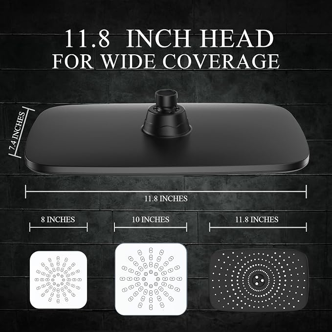 Veken 11.8" Rain Shower Head - Image 3