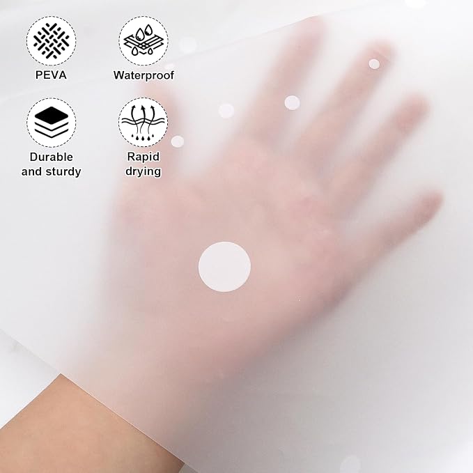 PEVA Shower Curtain, 72 x 72 Water Repellent Premium Bathroom Shower Curtain - Image 3