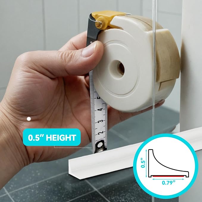 Shower Threshold Water Dam Barrier 67", Silicone Sealant Included, Collapsible - Image 3