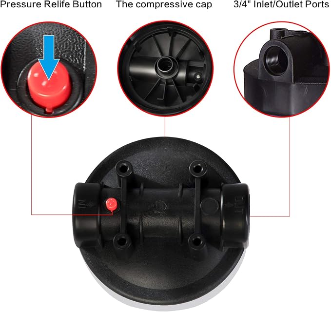 Geekpure 20 Inch Whole House Water Filter Housing 3/4" Plastic Port-Fit 4.5 "x - Image 3