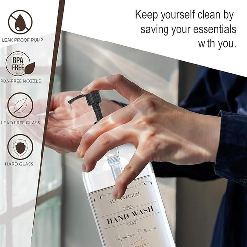 16 OZ Clear Glass Soap Dispenser - Image 2