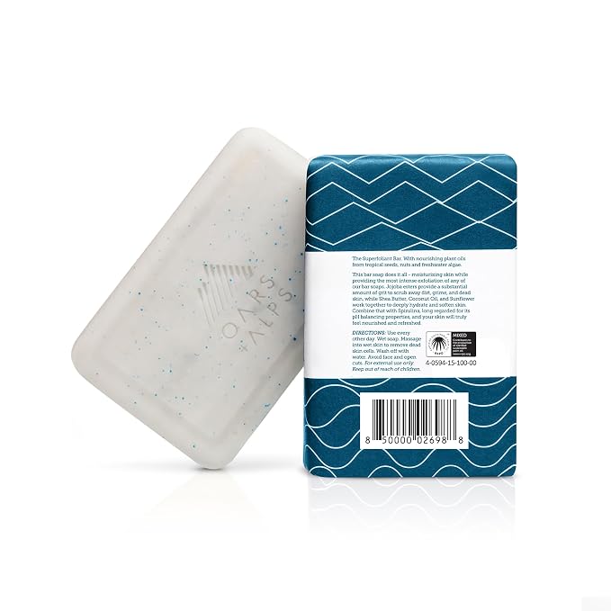 Oars + Alps Superfoliant Exfoliating Men's Bar Soap, Dermatologist Tested and - Image 2