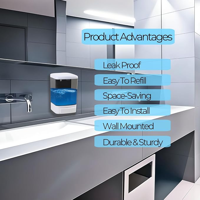 Manual Soap Dispenser Kitchen Bathroom Wall Mounted Hand Dispensers Commercial - Image 2