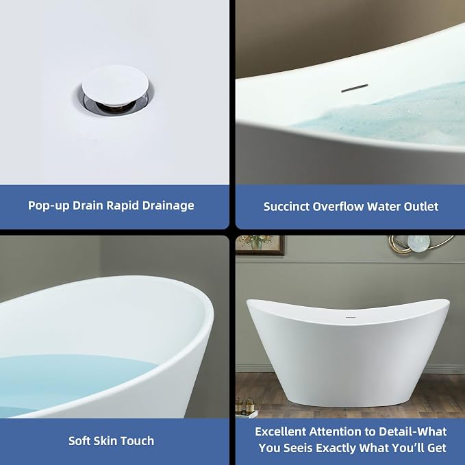 WOODBRIDGE 59 in. x 29.13 in. Stone Resin Luxury Contemporary Solid Surface - Image 12