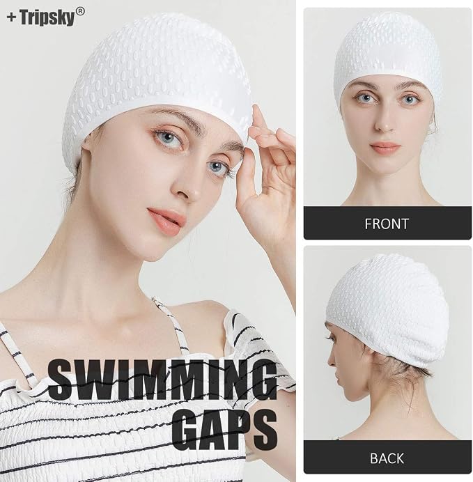 Tripsky Silicone Swim Cap, Comfortable Bathing Cap Ideal - Image 6