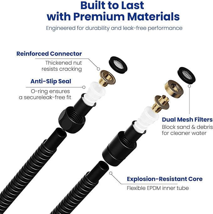 JOMOO Shower Hose, 99 Inch Extra Long Handheld Shower Hose Extension Flexible - Image 3