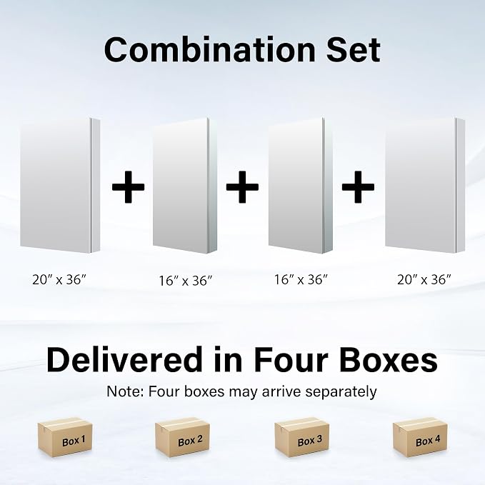 WELLFOR 72" x 36" Bathroom Medicine Cabinet - Image 8