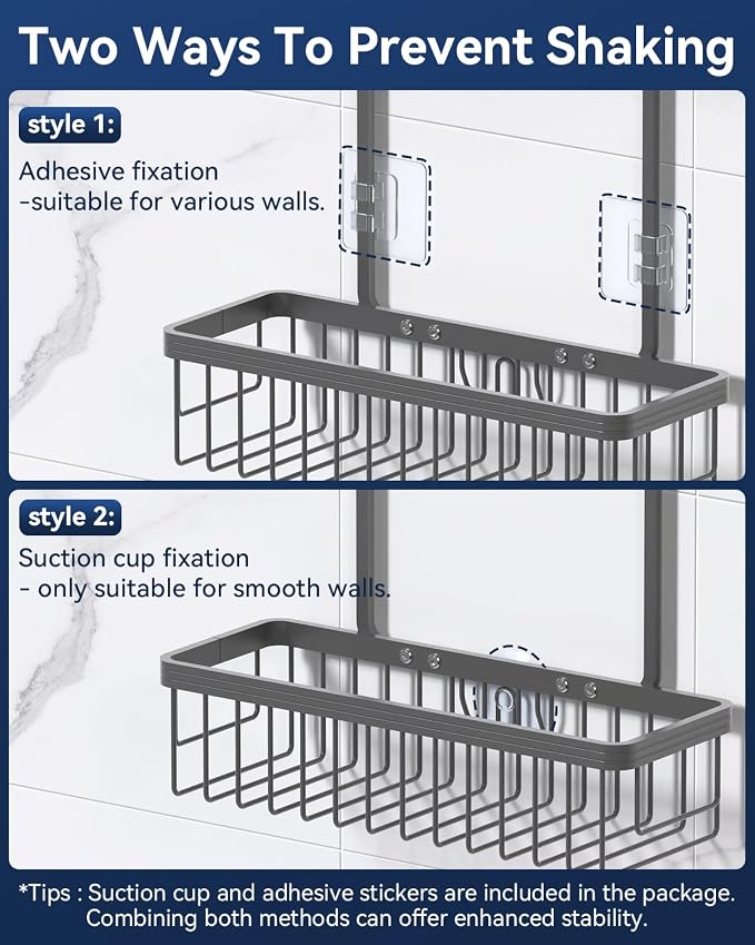 YASONIC Shower Caddy Hanging, Never Rust Shower Organizer Hanging, Aluminum - Image 7
