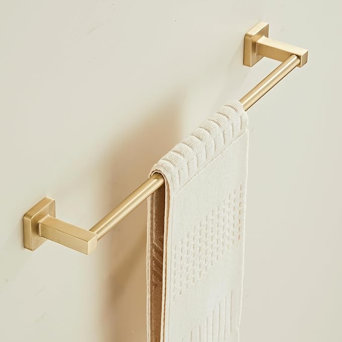 Wall Mounted Towel Rack for Bathroom, 18 Inch Brushed Light Gold Towel Bar - Image 3