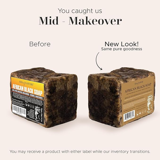 era of nature Best Raw ORGANIC AFRICAN BLACK SOAP, - Image 5
