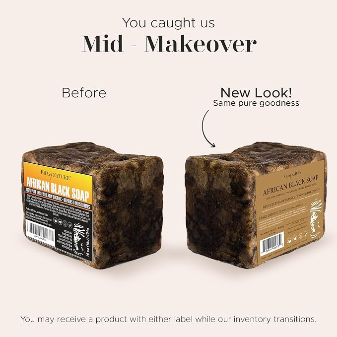 era of nature Best Raw ORGANIC AFRICAN BLACK SOAP, - Image 4